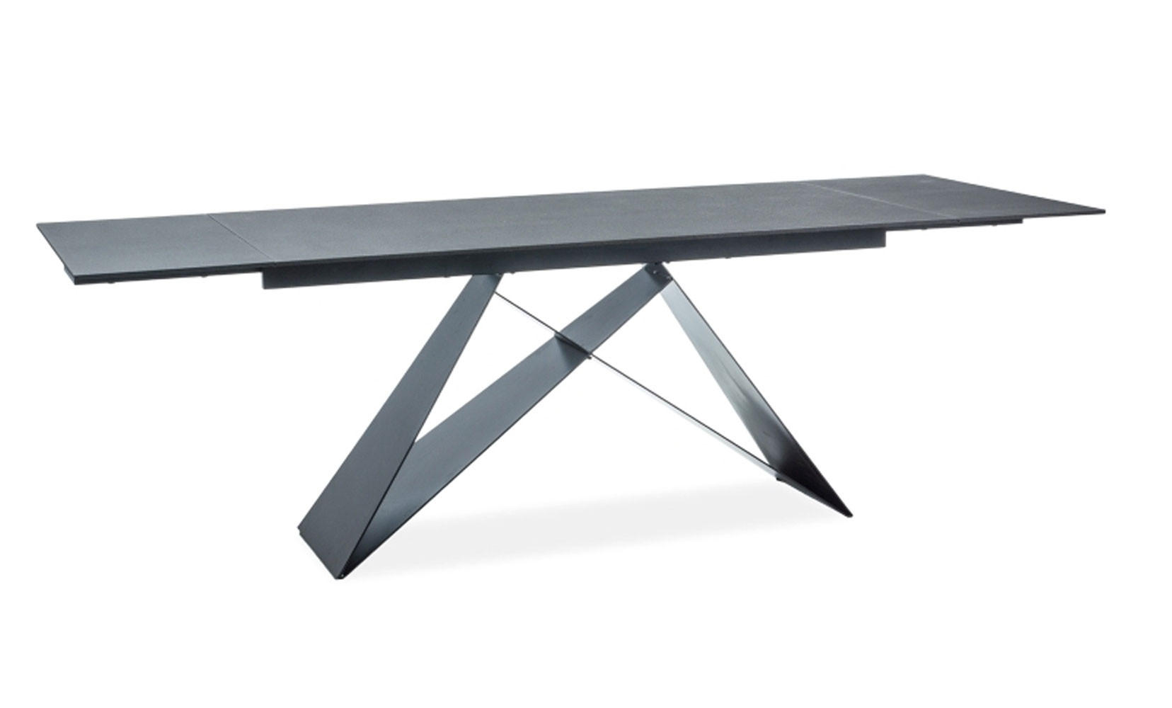 ESSTISCH Westin X / Schwarz Matt 160-240 / 90 / 77cm - Schwarz, Holz/Keramik (90/240/77cm) - Feldmann-Wohnen