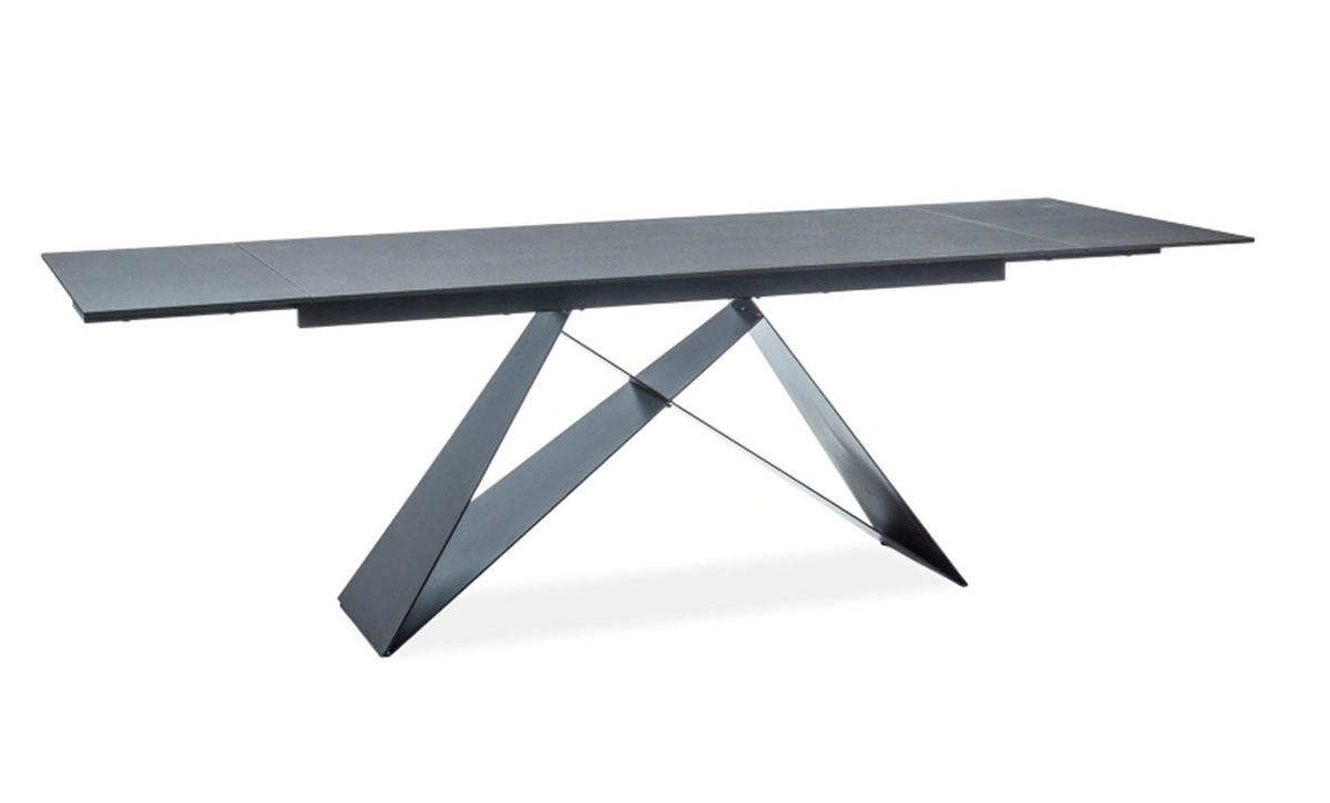 ESSTISCH Westin X / Schwarz Matt 160-240 / 90 / 77cm - Schwarz, Holz/Keramik (90/240/77cm) - Feldmann-Wohnen