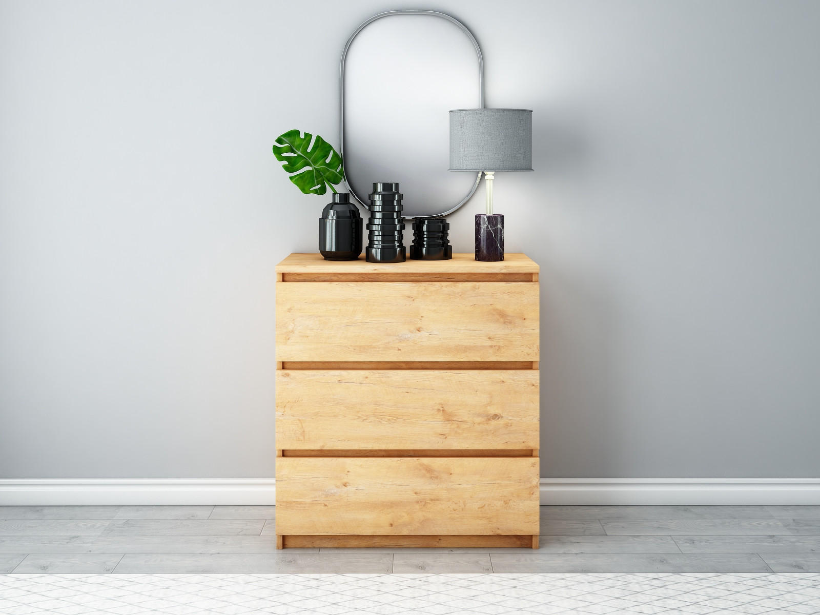 KOMMODE bella3 - Eiche Artisan, Holzwerkstoff (70/76/35cm) - roe furniture