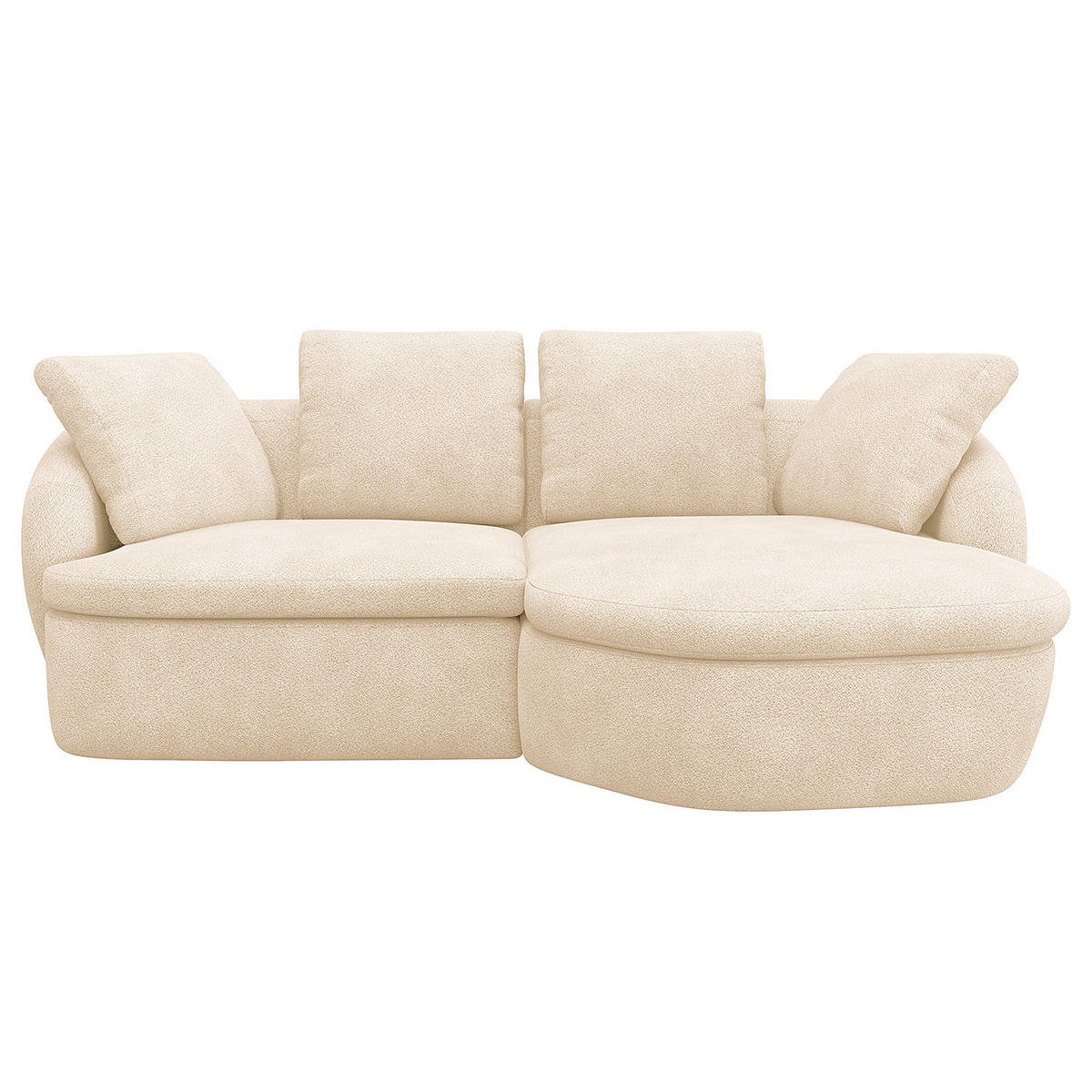 ECKSOFA mit Longchair - Beige/Schwarz, Kunststoff/Textil (217/146cm) - home24