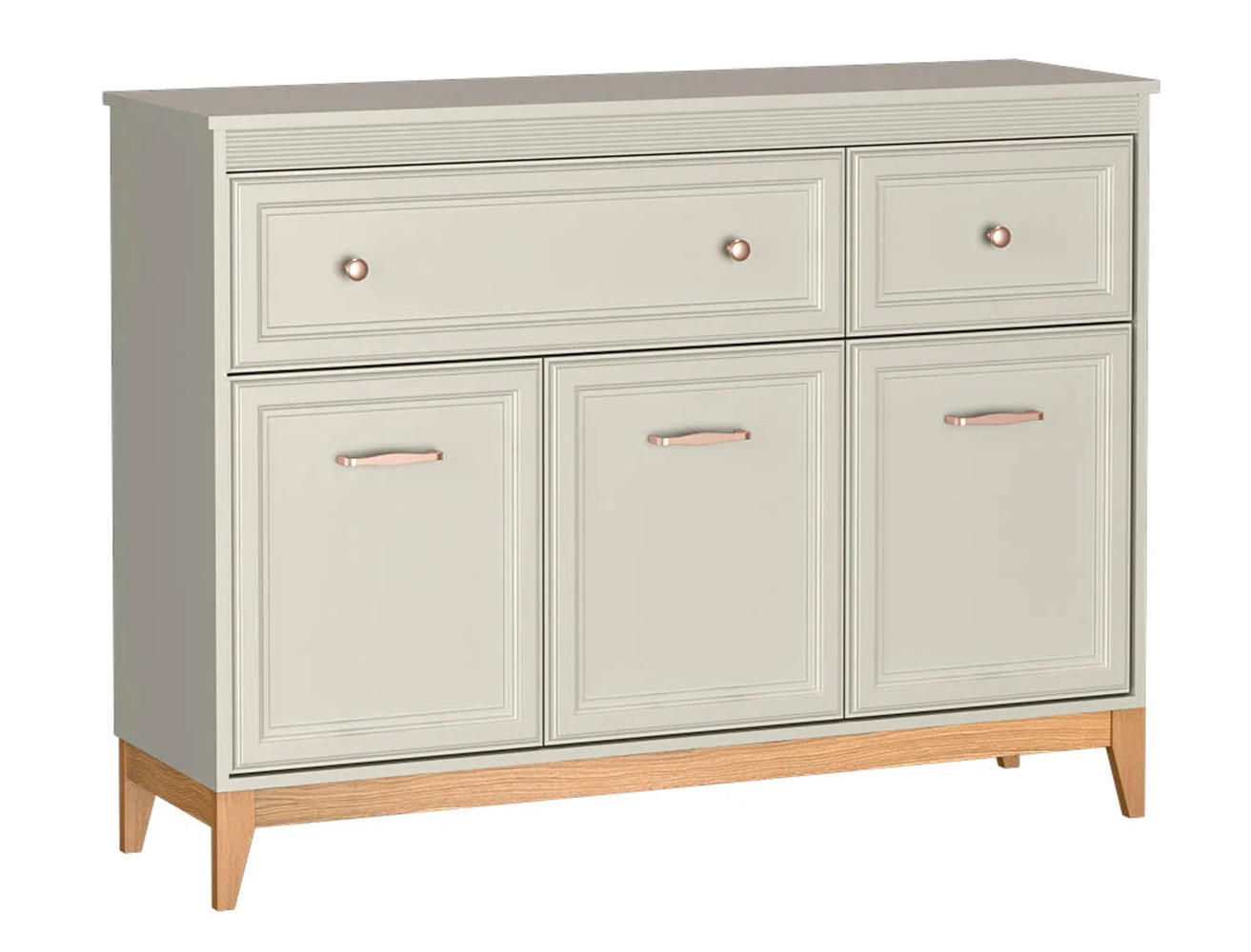 Meblini Kommode Creme 136x100x41 cm