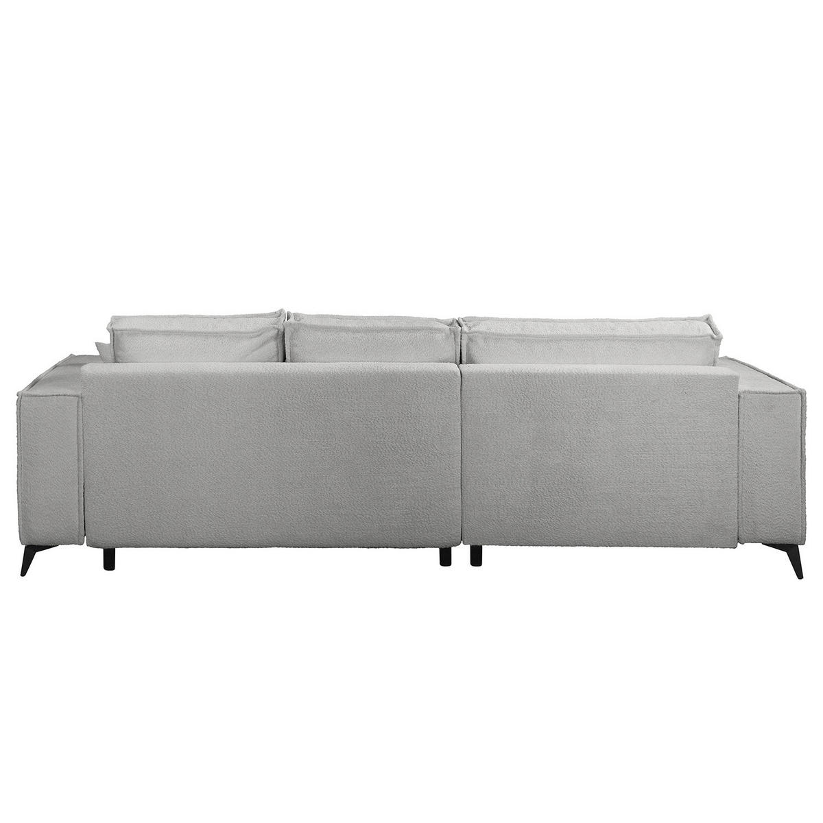 ECKSOFA mit Schlaffunktion - Schwarz/Grau, Textil (294/185cm) - home24