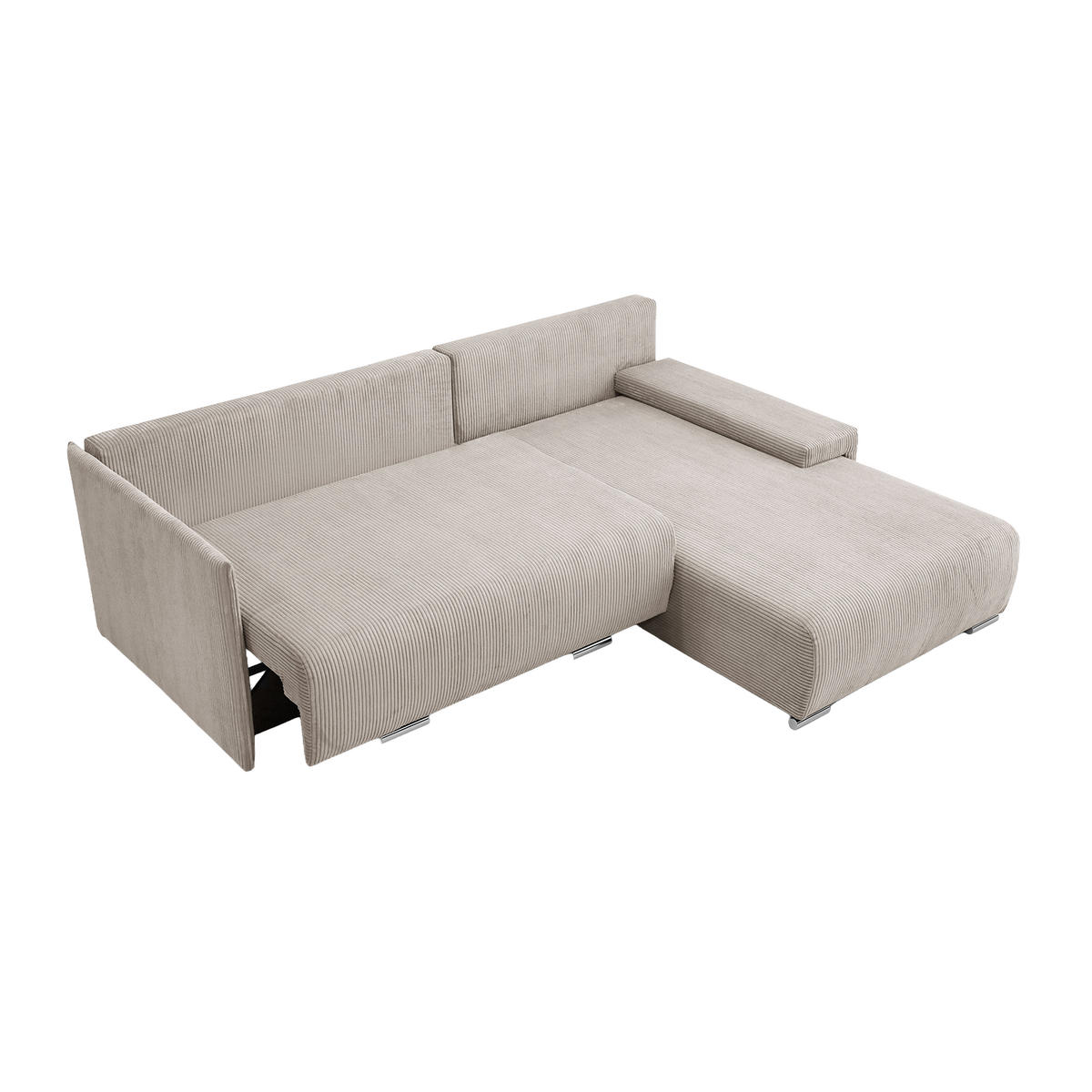 ECKSOFA TRAWANGA L mit Schlaffunktion, Creme - Creme, Textil (246/188cm) - Fedve