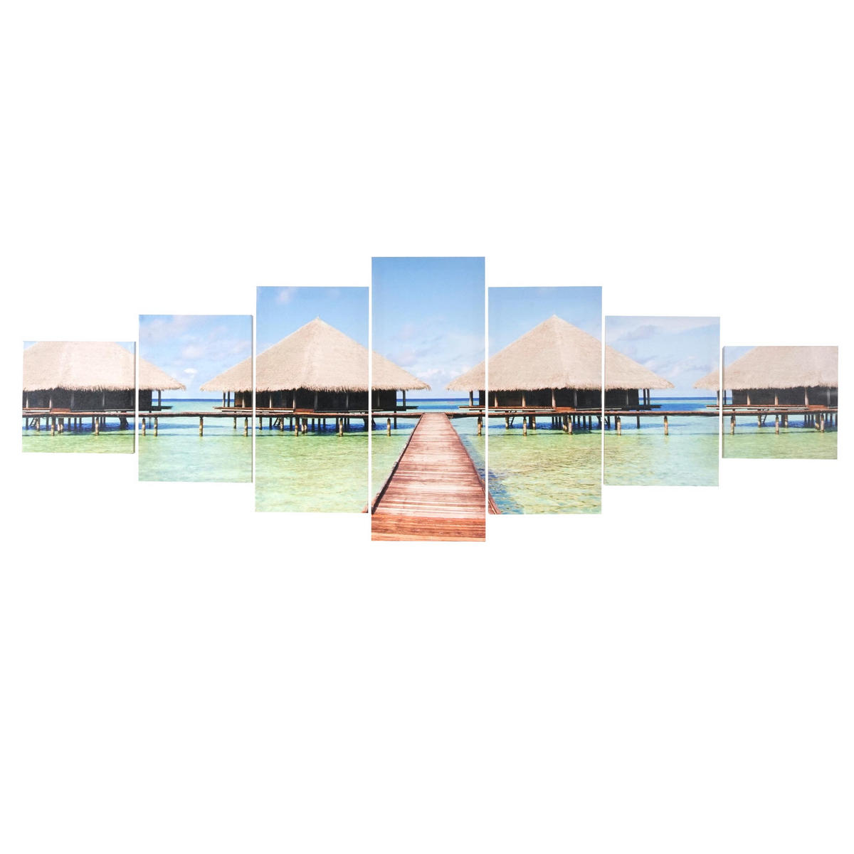 LEINWANDBILD BEACH 7-TLG. Multicolor - Multicolor, Holz (140/50cm) - MCW