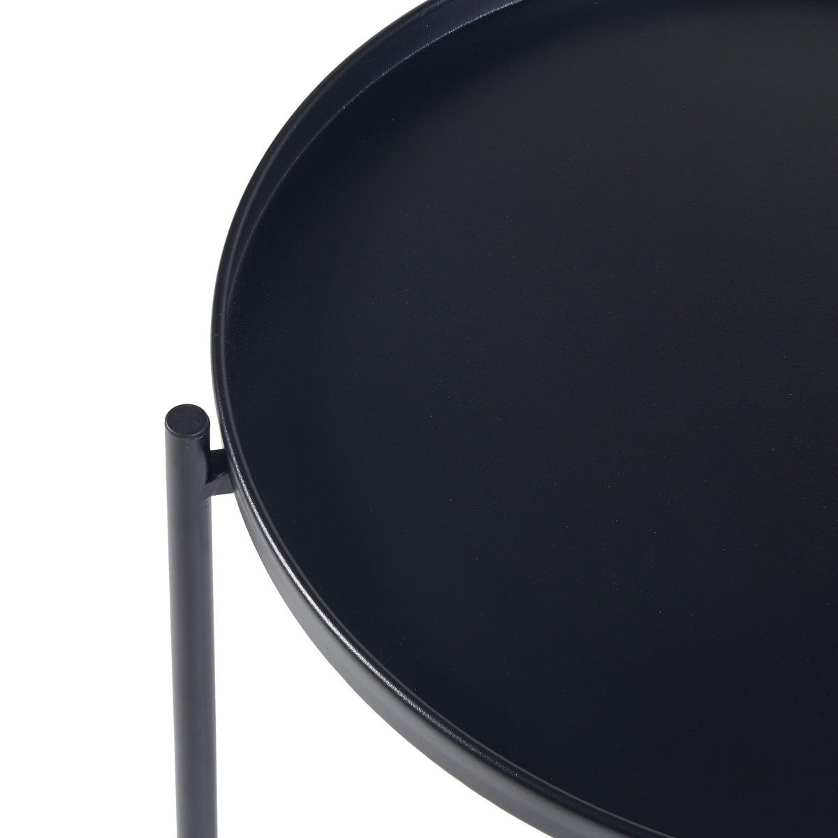 BEISTELLTISCH Sälen - Schwarz, Metall (40/40/50cm) - [en.casa]