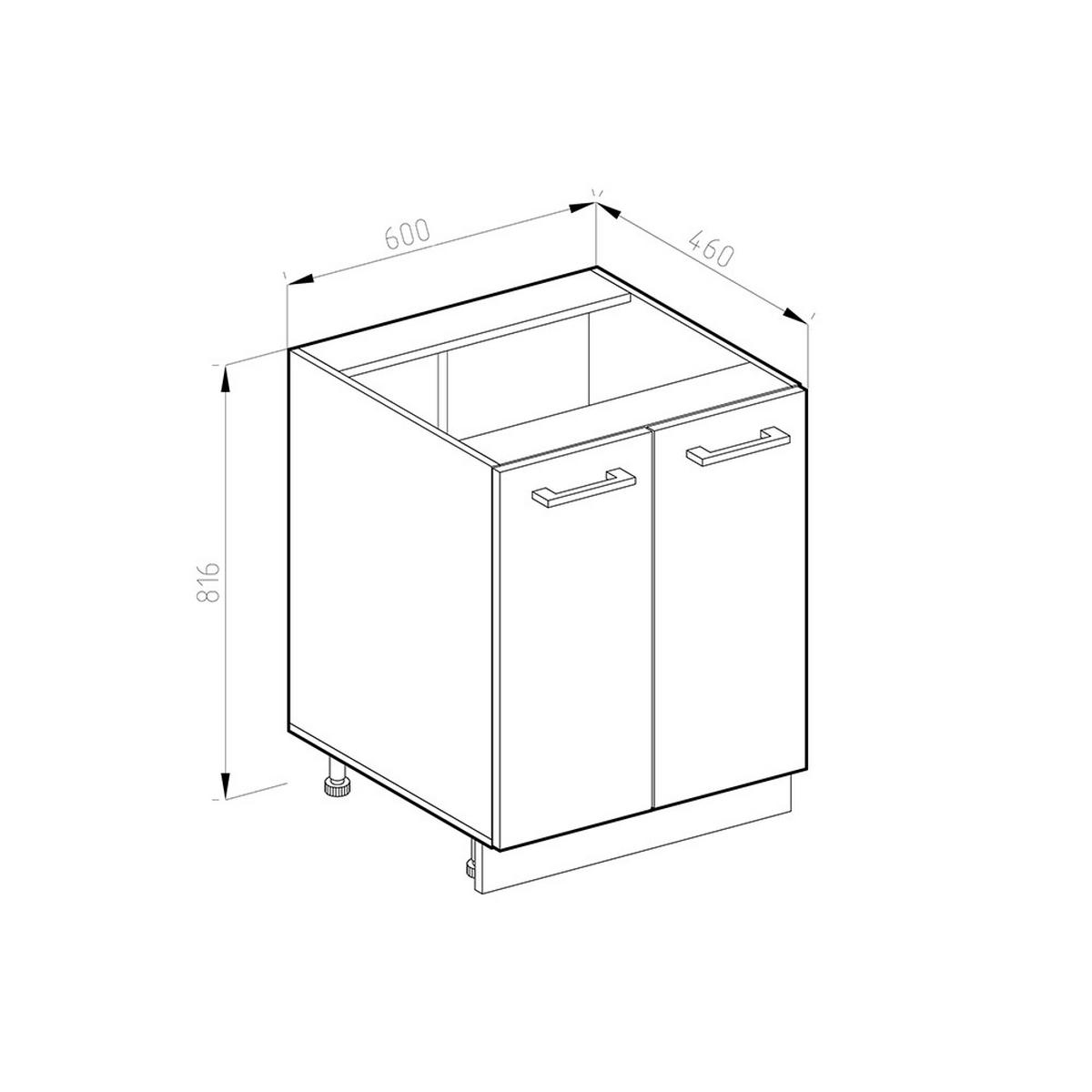 KÜCHENUNTERSCHRANK R-Line Weiß Landhaus 60 cm, AP Anthrazit - Anthrazit/Creme, Holzwerkstoff (60/81.6/60cm) - Vicco