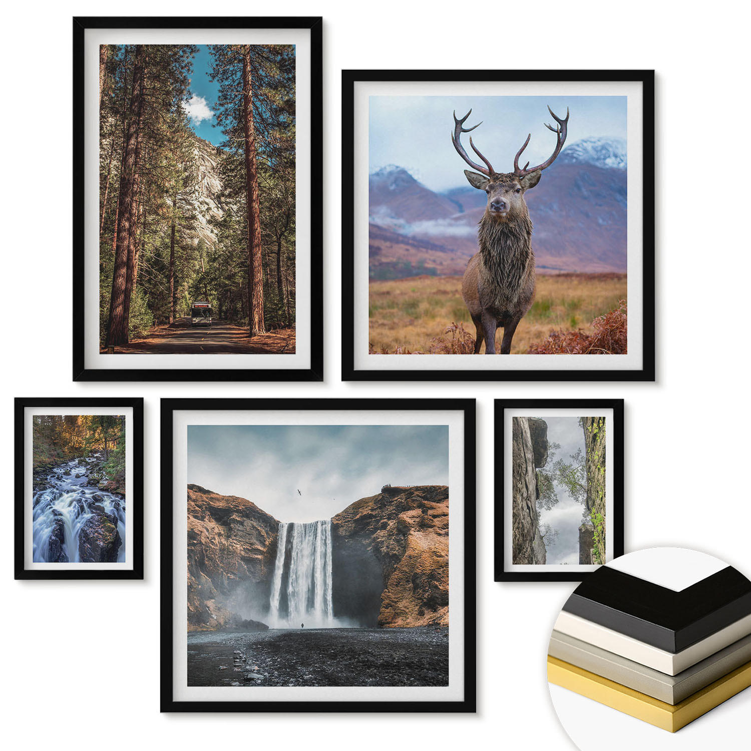 ArtPrintCave Wandbilder Schwarz 40x60 cm