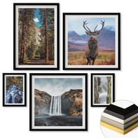 WANDBILDER 5er-Set - 50x50 cm & 20x30 cm & 40x60 cm Schwarzer Rahmen - London-Ansichtsgemälde-Set - Schwarz, Kunststoff (40/60cm) - ArtPrintCave