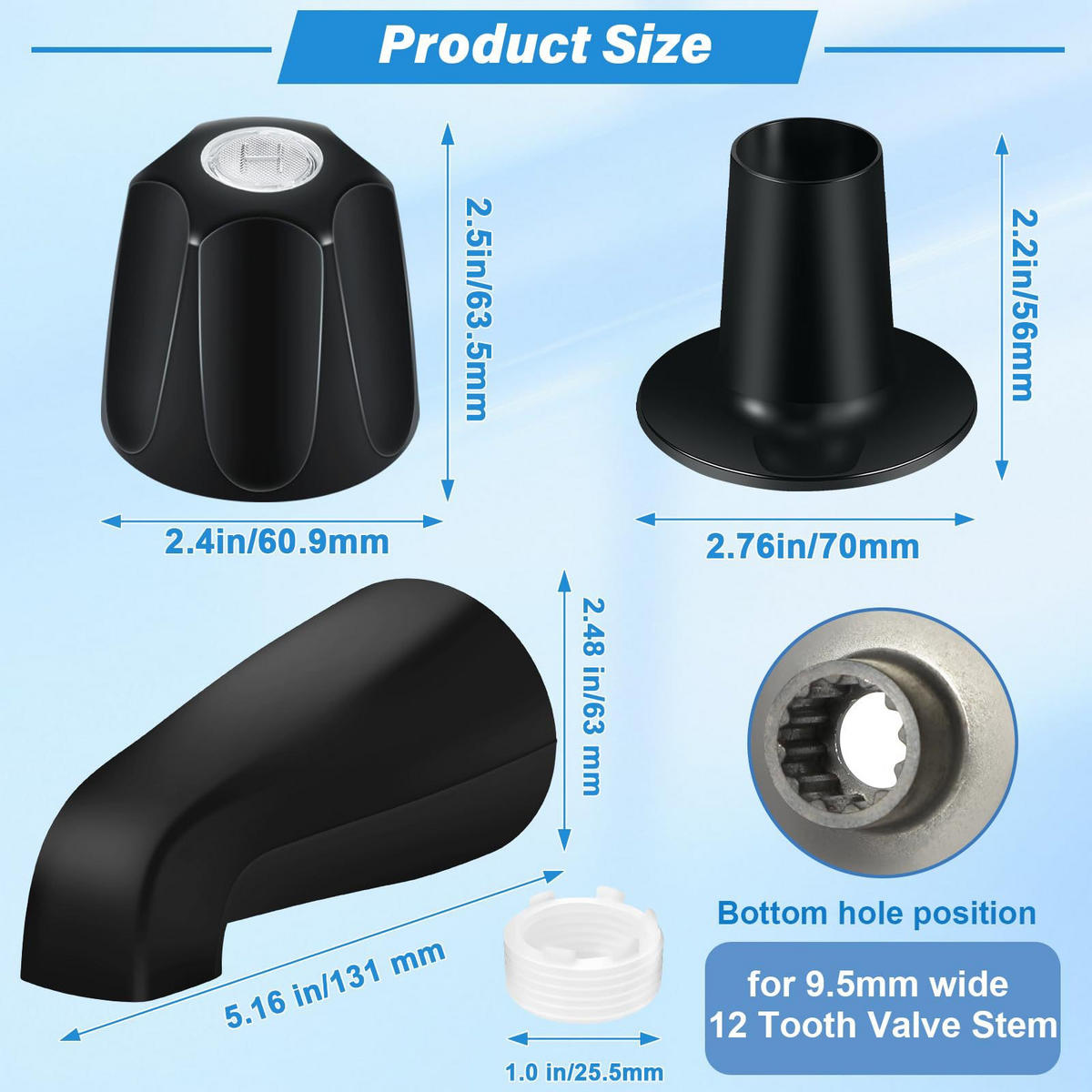 BADEWANNENARMATUR – Schwarz - Schwarz, Metall (20/10/16cm)