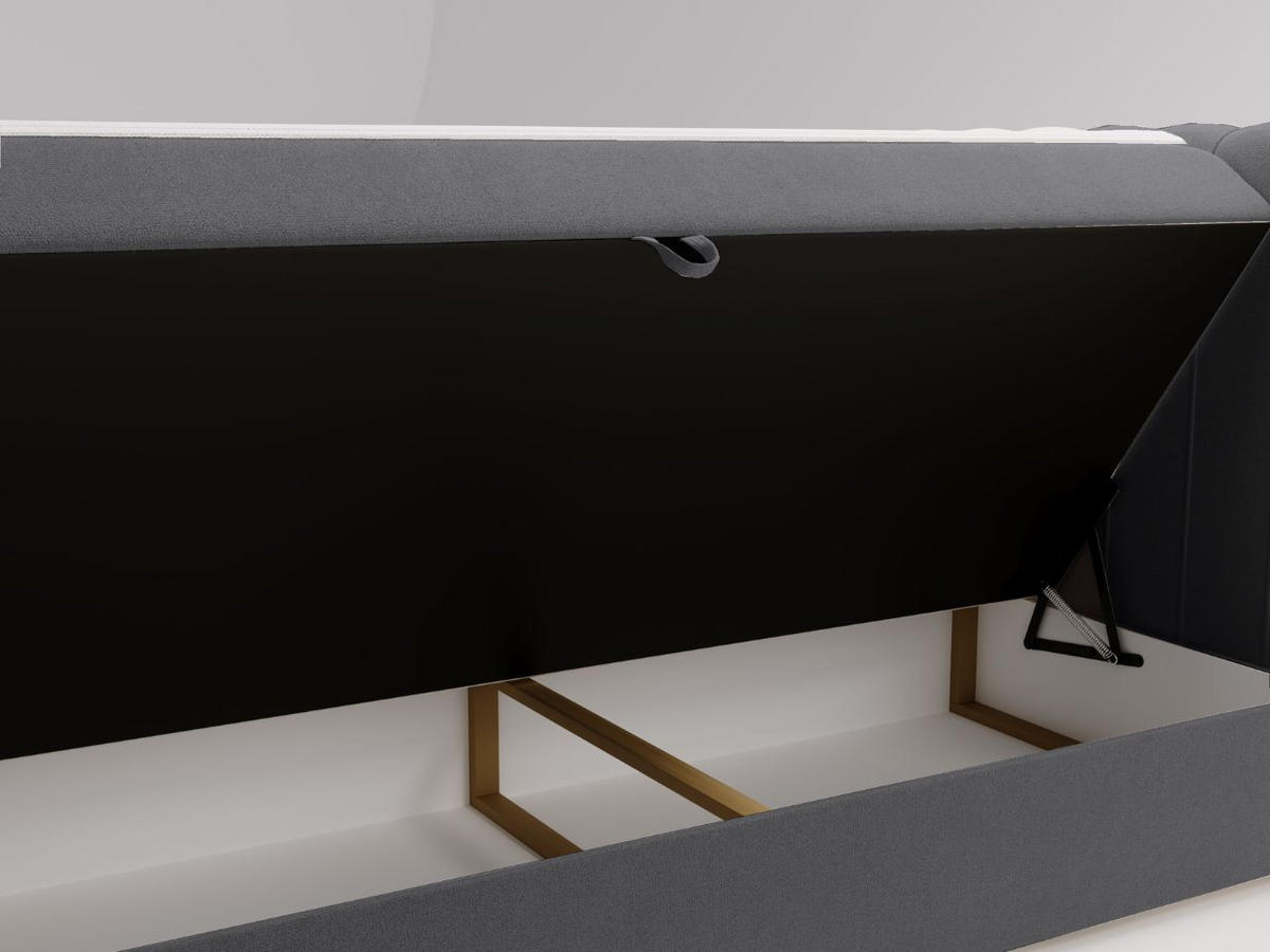 BOXBETT Osteno 160x200 Dunkelgrau - Dunkelgrau, Holz/Textil (160/200cm) - Graingold