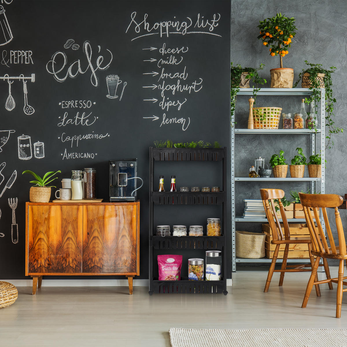 NÁBYTOK do nicher - čierna, plast (12.5/101/54cm) - Relaxdays