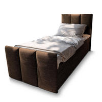 POSTEL BOXSPRING LAGO 80x200 cm, s matrací a úložným prostorem, hnědá - hnědá, kompozitní dřevo/textil (80/200cm) - MASSENO