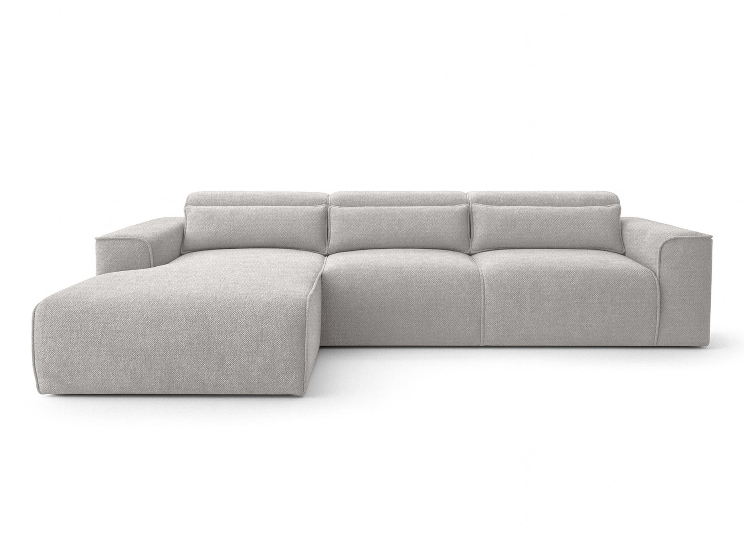 ECKSOFA L Form Ruyam Hellgrau 310/165/78 cm – Schlaffunktion Links - Hellgrau/Schwarz, Kunststoff/Textil (170/310cm) - AX Living