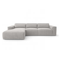ECKSOFA L Form Ruyam Hellgrau 310/165/78 cm – Schlaffunktion Links - Hellgrau/Schwarz, Kunststoff/Textil (170/310cm) - AX Living