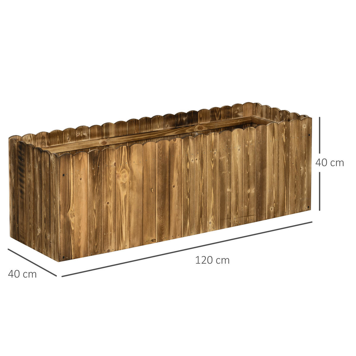 HOCHBEET Pflanzkasten Kräuterbeet Blumenbeet Gemüsebeet Pflanzbeet Holz - Naturfarben, Holz (40/40/120cm) - Outsunny