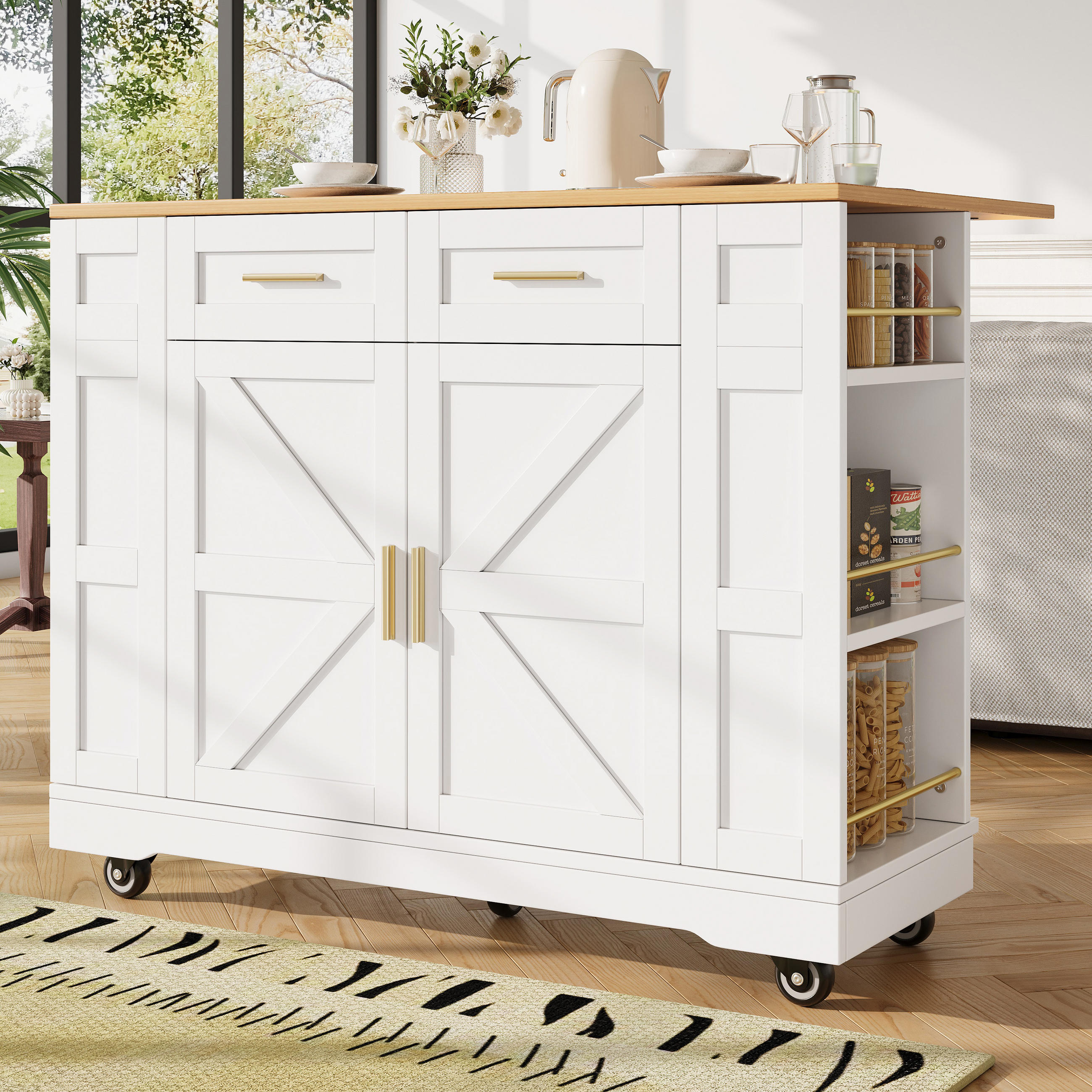 KÜCHENINSEL Weiß 120/65/90 cm - Weiß, Holzwerkstoff (65/90/120cm) - Urban Meuble