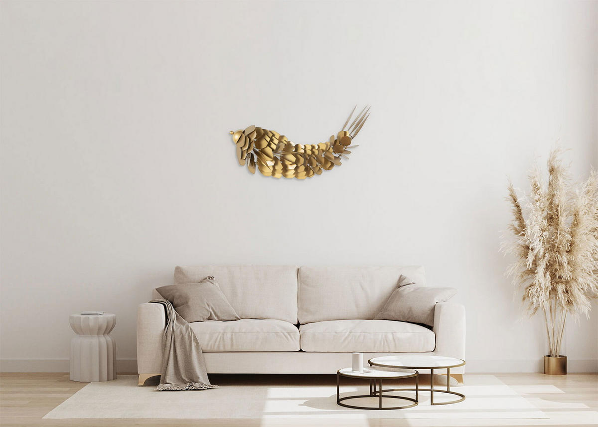 WANDDEKO Gold 70/34 cm - Goldfarben, Metall (2.42/34/10cm) - KUNSTLOFT