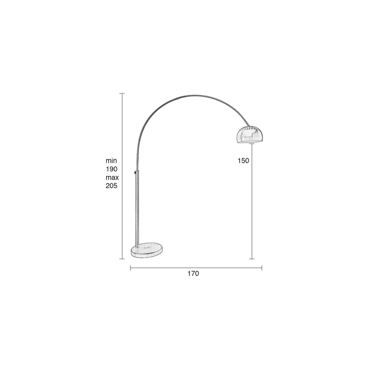 STEHLAMPE Metal Bow Gold - Goldfarben, Metall (158/39/190cm) - Zuiver