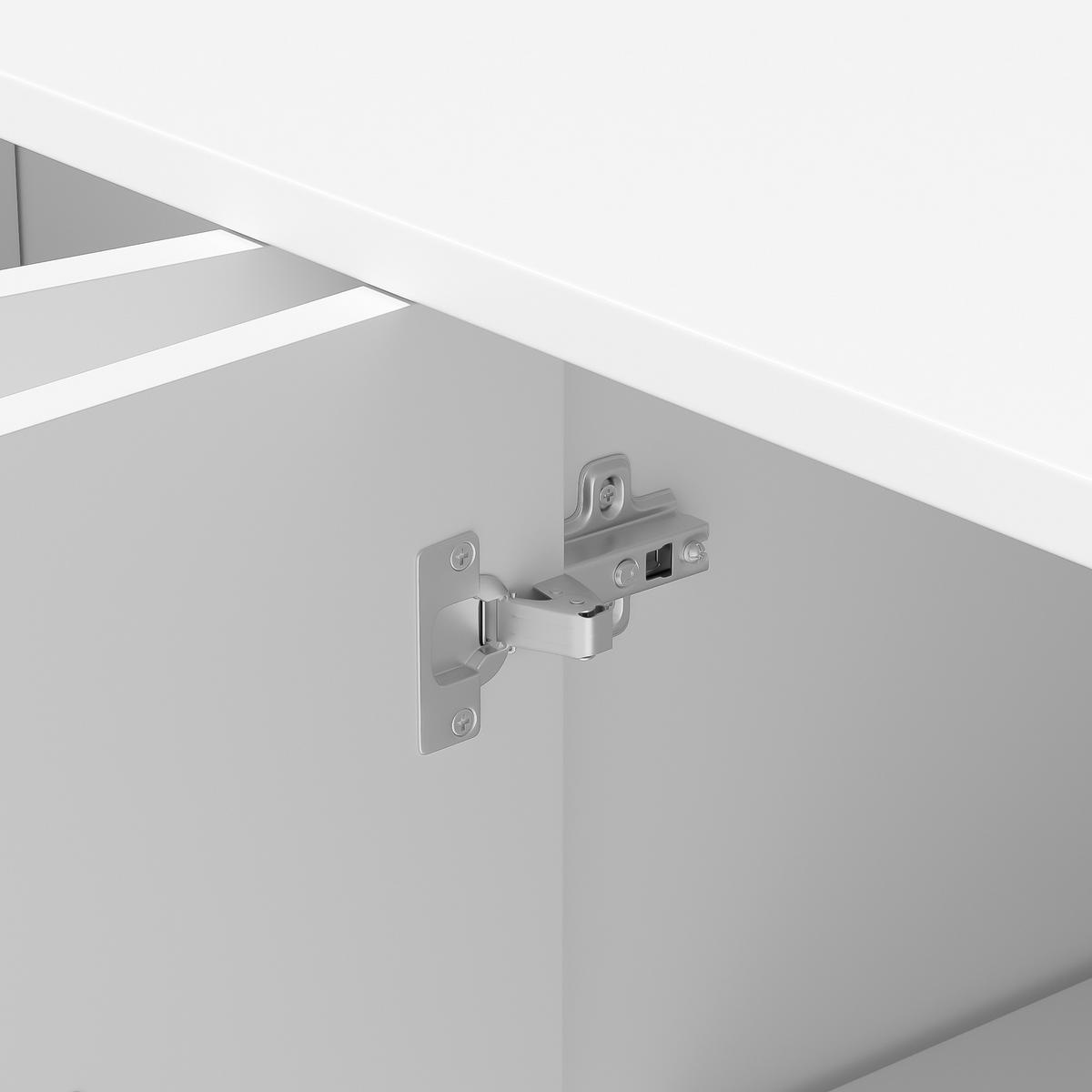 SIDEBOARD 140cm Weiß 4 Türen 3D-Bogenfront Mit Verstellbaren Böden - Weiß, Holzwerkstoff (34/78/140cm) - FLIEKS