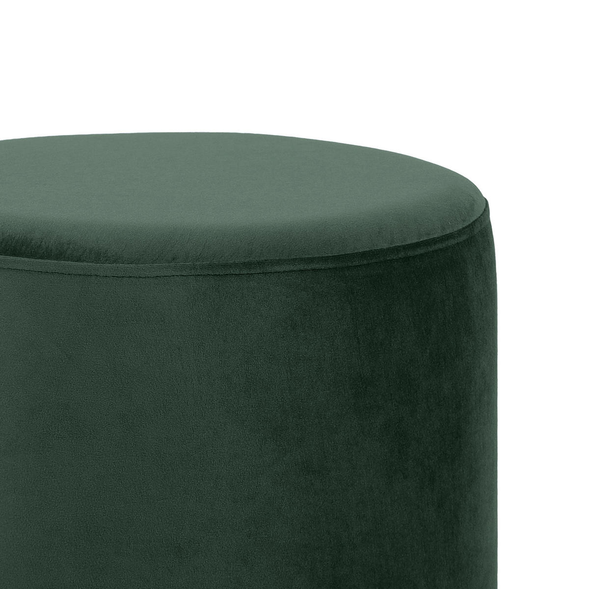 SITZPUFF Charlotte I aus tannengrünem Samt und goldfarbenem Metall - Waldgrün/Grün, Holzwerkstoff/Textil (35/43/35cm) - Sicaan