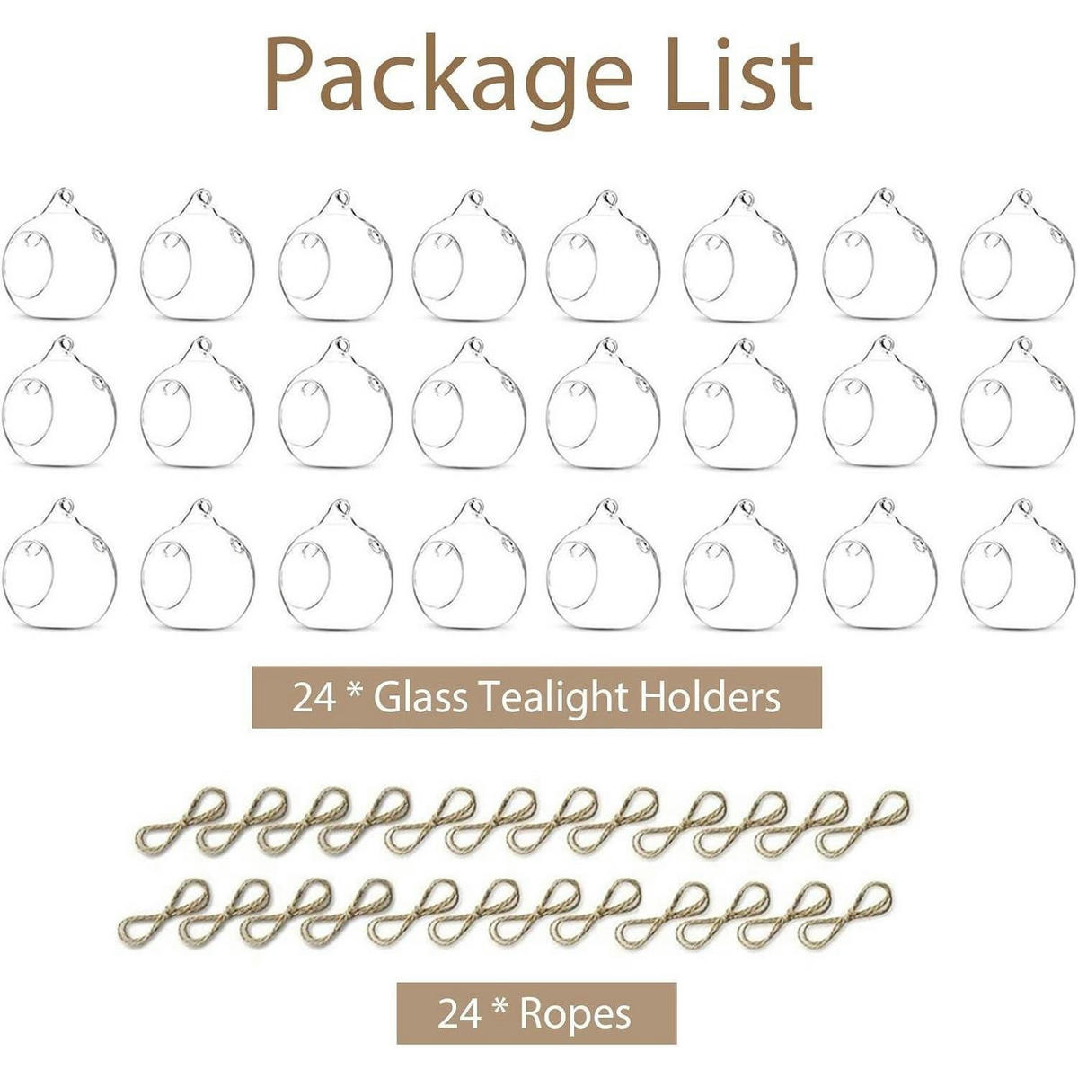 HÄNGENDER Glasball 24-teiliges Set 8 cm - Weiß, Glas (8cm)