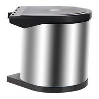 EINBAUMÜLLEIMER - Silberfarben, Kunststoff/Metall (27/30.5/30cm) - Relaxdays