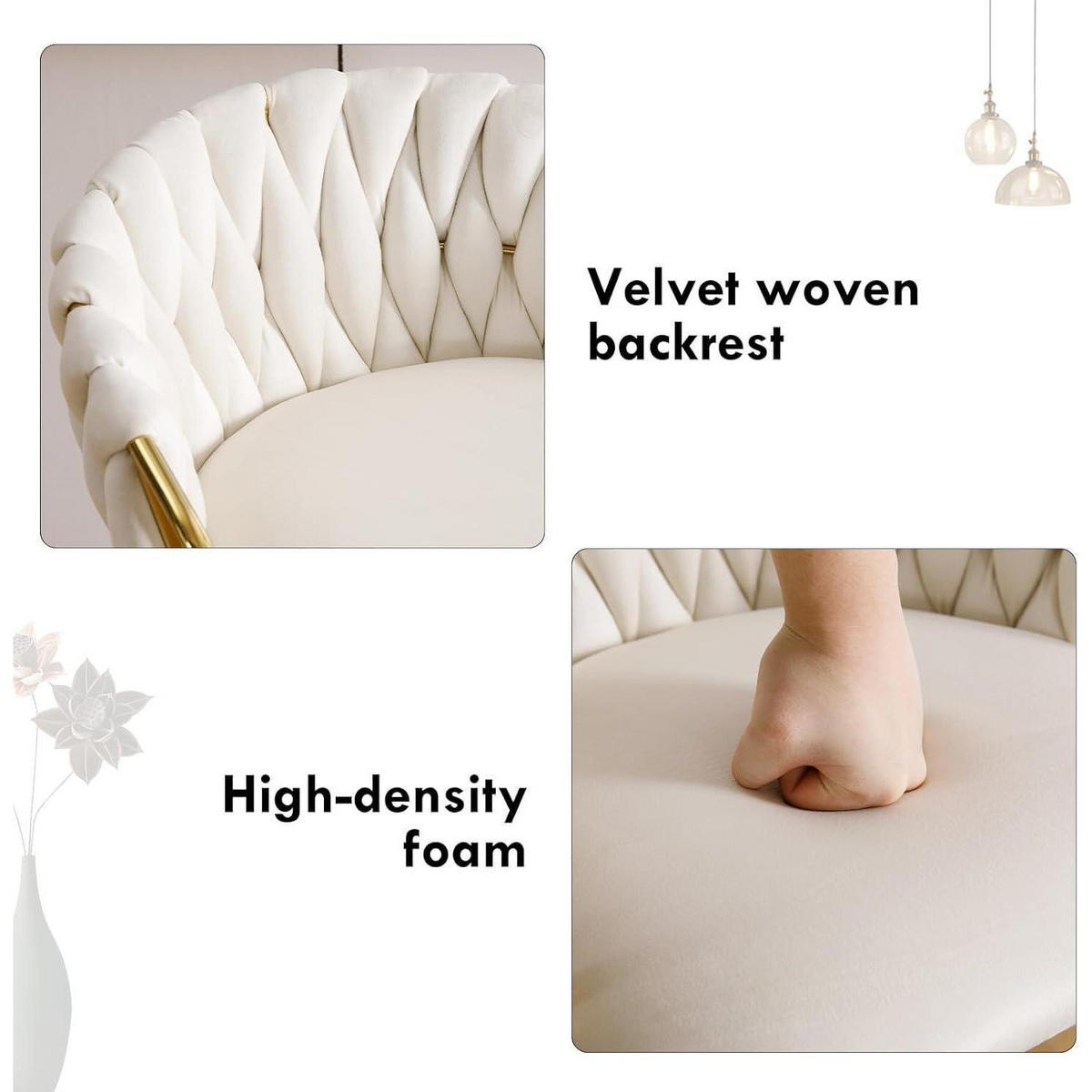 BARHOCKER 2er-Set höhenverstellbar drehbar Samt Weiß Cream - Weiß, Textil (42/100/39cm)