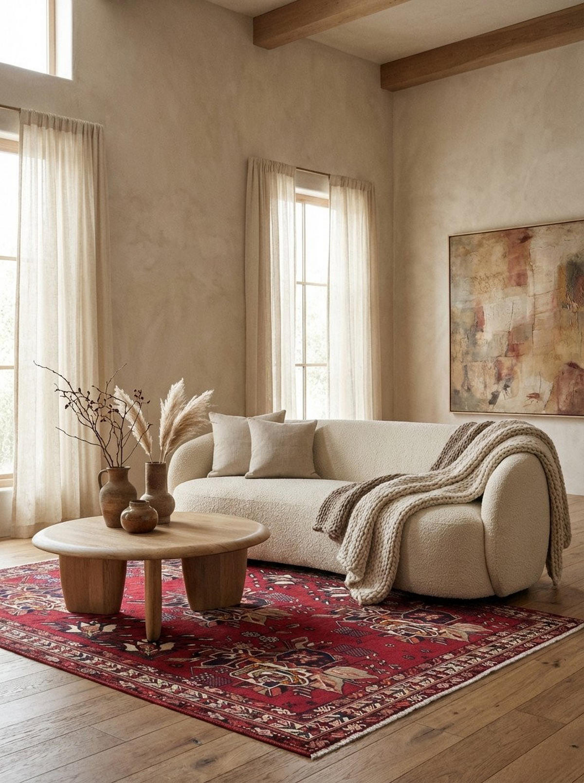 TEPPICH Afshar Rot 182/136 cm Schurwolle - Rot, Textil (136/182cm) - Looma
