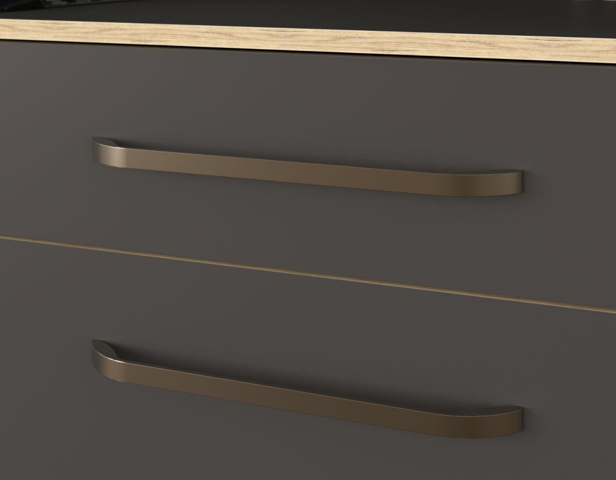 EINBAUKÜCHE grau, Eiche, Küchenzeile Set 6-teilig 360 cm mit viel Stauraum - Eichefarben/Grau, Holzwerkstoff (360/196/60cm) - Parisot Meuble