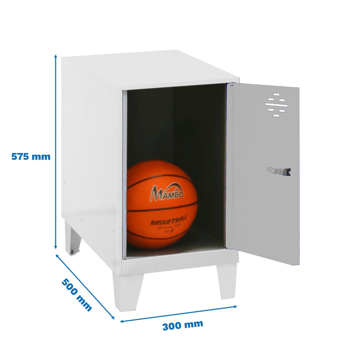 SCHLIESSFACHWÜRFEL Amego HxBxT 57,5x30x50 cm Mit Standfüße Grau-Weiß Spind - Grau, Metall (30/57.5/50cm) - PROREGAL