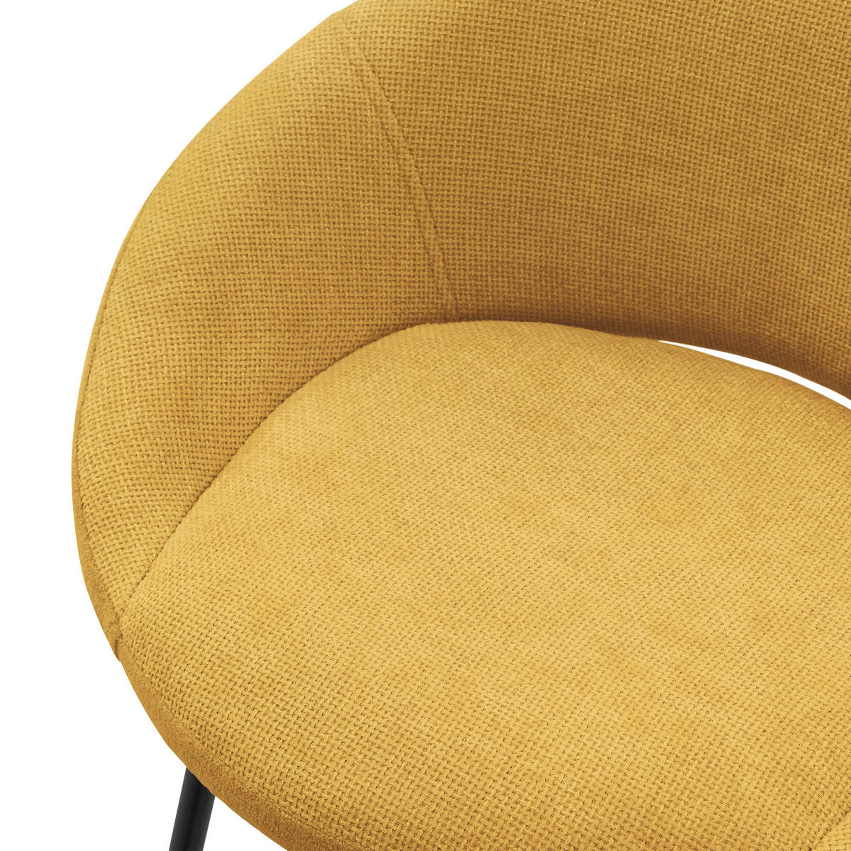 BARHOCKER 2er Set Senf mit Stoffbezug - Currygelb/Schwarz, Metall (56/94/50cm) - ML-DESIGN