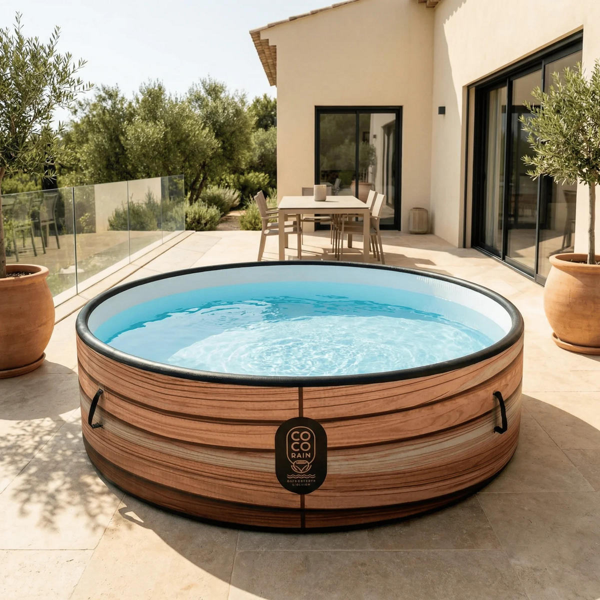 POOL Aufblasbar Maui - Durchmesser 250 cm - 1100 Liter - Motor 2240 W - Für bis zu 6 Personen - Braun, Kunststoff (250/70/70cm) - COCO BAIN
