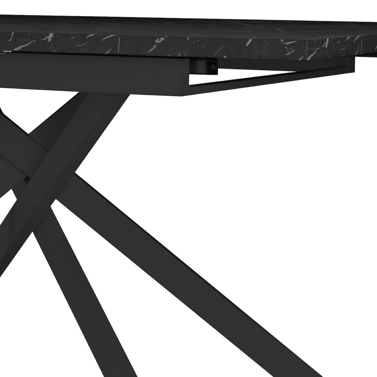 ESSTISCH LARS 120-160/80/76 cm Marmor-Schwarz - Anthrazit/Schwarz, Holzwerkstoff/Metall (80/120/76cm) - B&D Home