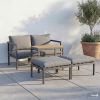 MODULARES LOUNGESET - 5-teilig - Stahl / Olefin - Grau - Grau, Kunststoff/Textil - home24