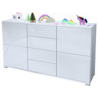 SIDEBOARD Rova Weiß Hochglanz - Weiß Hochglanz, Holzwerkstoff (138.5/75.5/35cm) - Vladon
