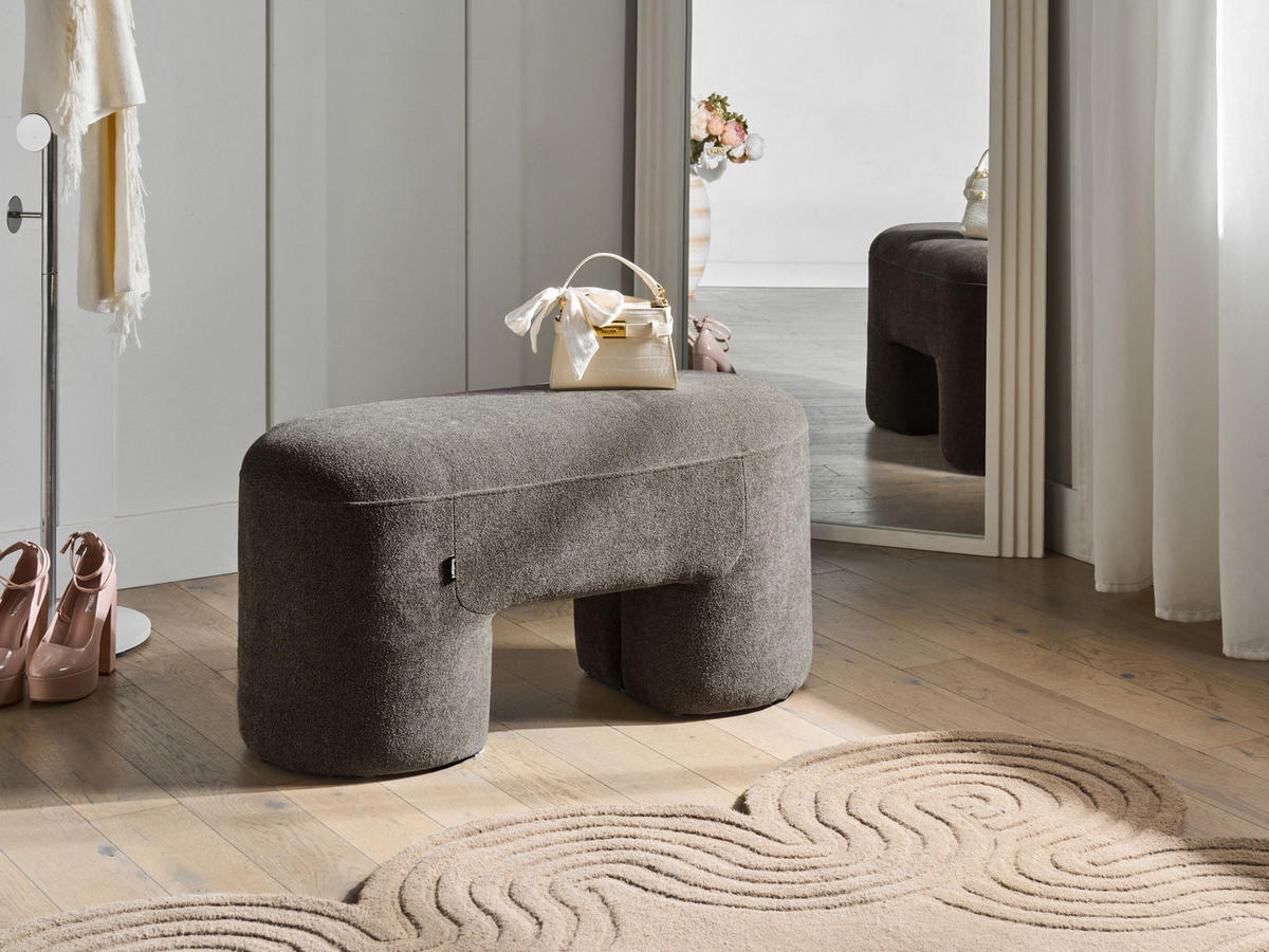 BANK Braun Decorah - Braun, Textil (88/46/39cm) - Beliani