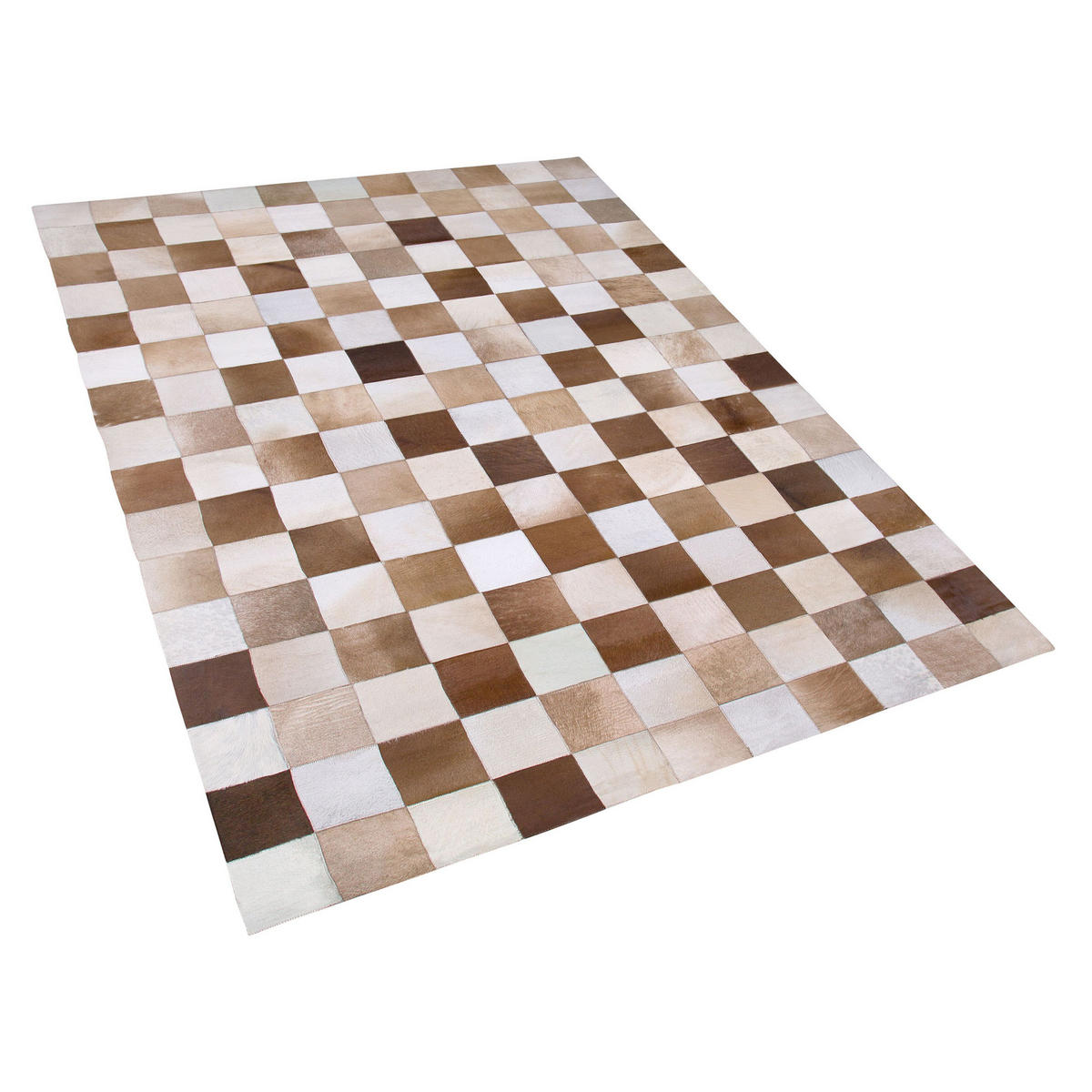 KURZFLOR-TEPPICH Solmaz 200/140 cm - Braun, Fell (140/200cm) - Beliani