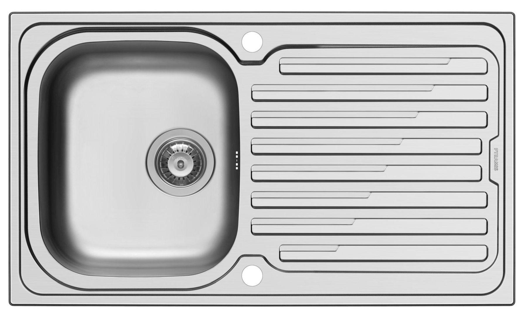 KÜCHENSPÜLE 86x50cm Einbauspüle Amaltia Spülbecken 45cm Schrank Küche Hahnloch - Edelstahlfarben, Metall (85/19/50cm)