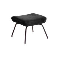 HOCKER LOTTE Schwarz Velvet - Schwarz, Textil/Metall (57/44/52cm) - KAWOLA