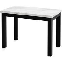 ESSTISCH Arden rechteckig, Marmor Weiß 100/60/73 cm - Ecru/Schwarz, Holz/Holzwerkstoff (100/60/73cm) - WFL GROUP