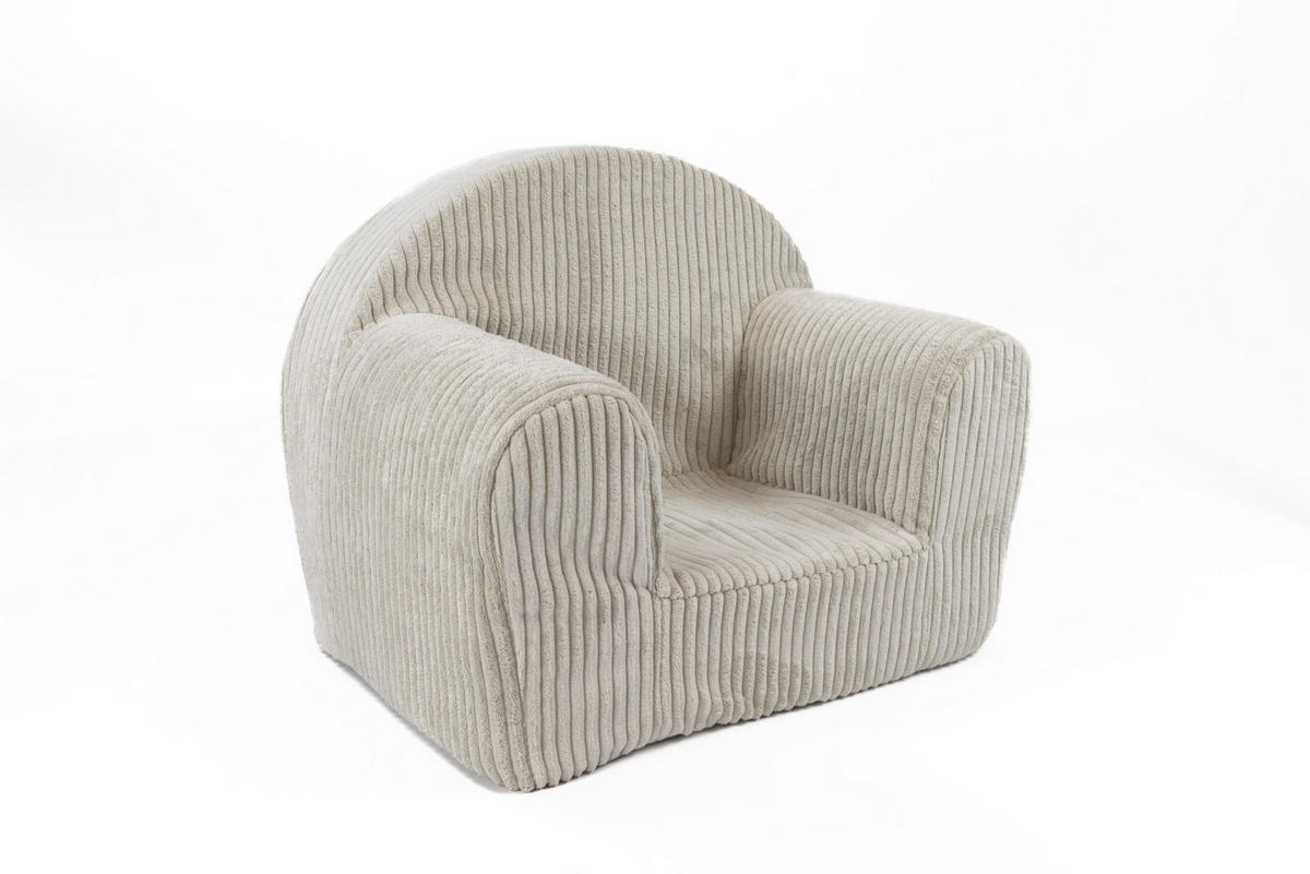 KINDERSESSEL MINI aus Kuschel-Cord in Beige - Beige, Textil (40/39/33cm) - Fortisline