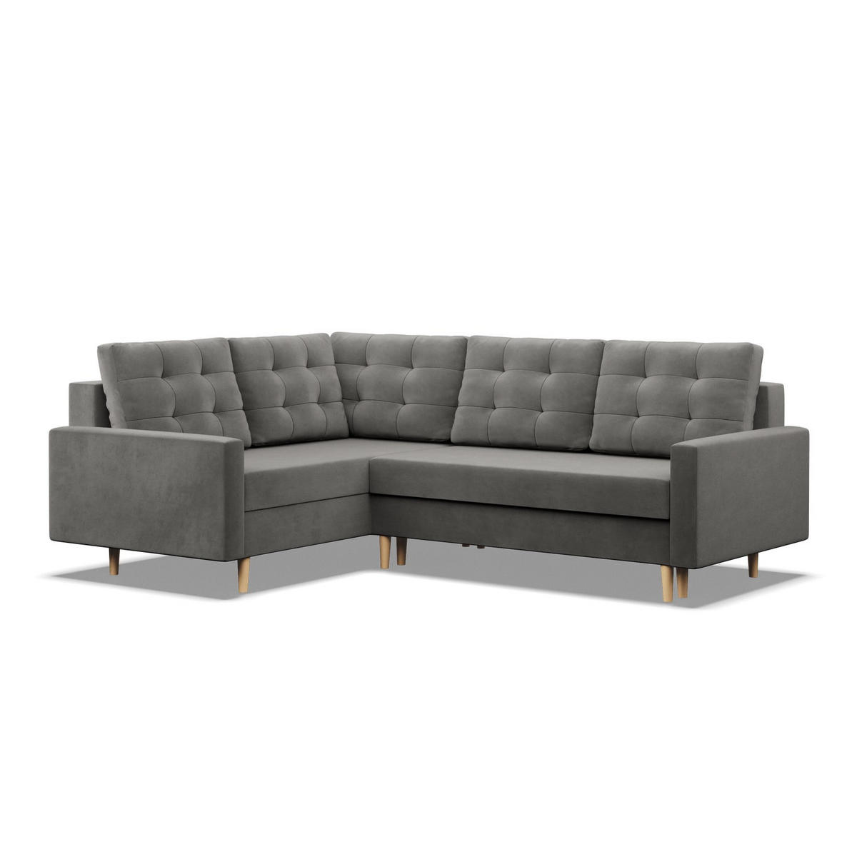 ECKSOFA LINKS MIT SCHLAFFUNKTION BLANK, Hellgrau - Hellgrau, Textil (223/172cm) - Mebligo