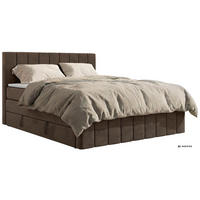 BOXSPRINGBETT ALVER KING DUO 180/200 - Braun Velvet - Topper T25 - H3 - Schwarz/Braun, Kunststoff/Textil (180/200cm) - MKS