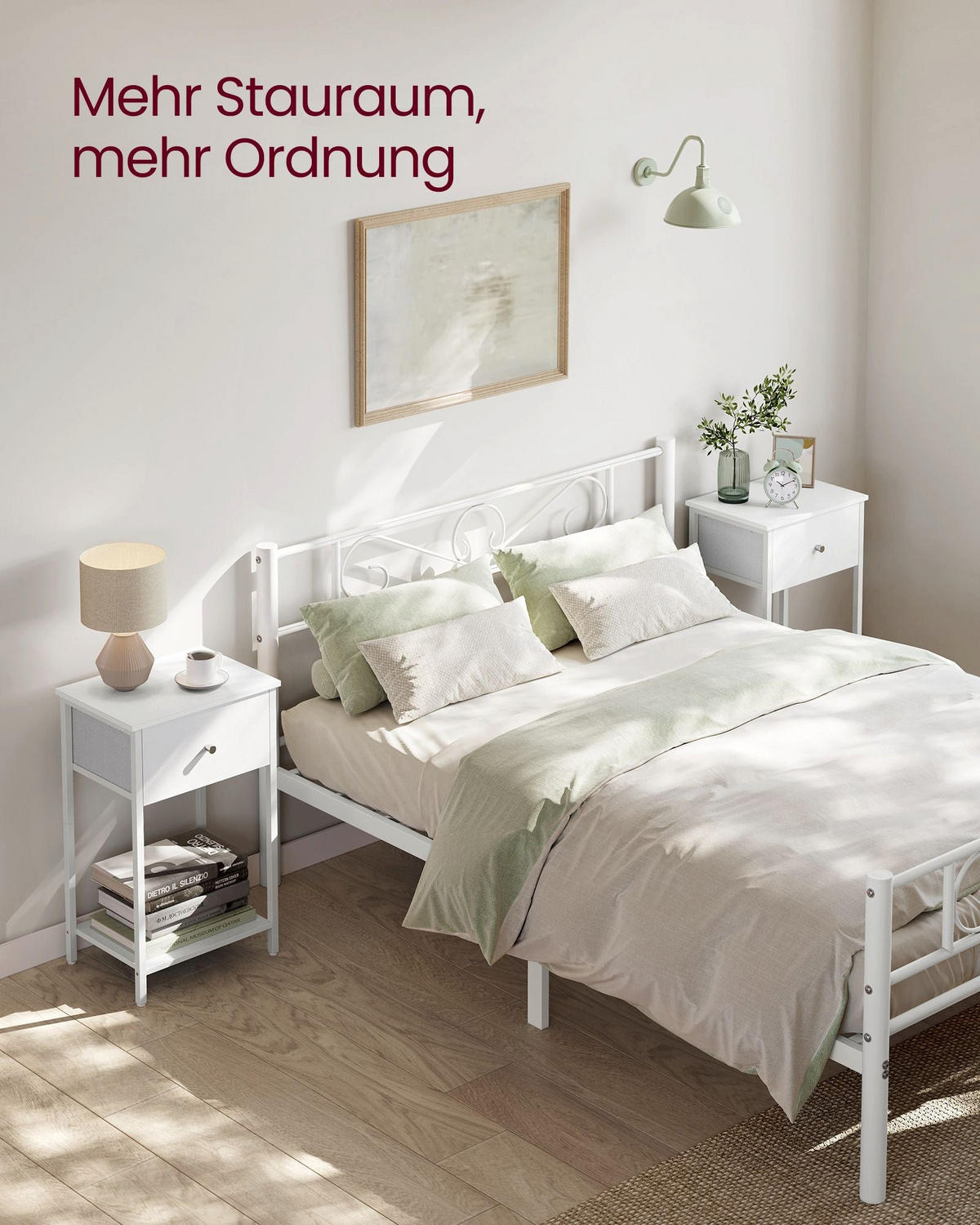 BEISTELLTISCH BUJUMBURA - Weiß, Holzwerkstoff (28/38/61cm) - Hansiro