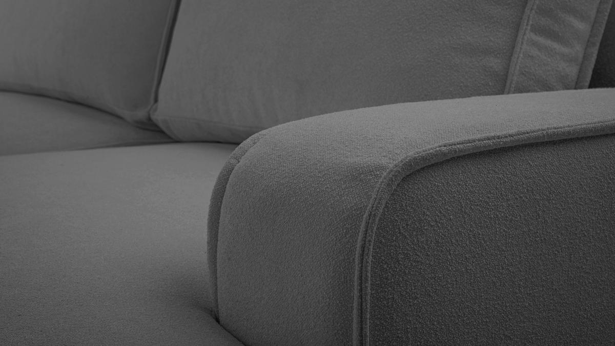 ECKSOFA L Form Ablia Dunkelgrau 267/168/87 cm mit Schlaffunktion R - Dunkelgrau/Schwarz, Kunststoff/Textil (267/168cm) - AX Living
