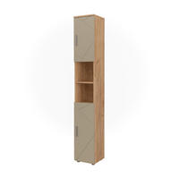 BADSCHRANK Irma Goldkraft Eiche 30 x 192 cm - Honigeiche/Beige, Holzwerkstoff (30/192/30cm) - Vicco