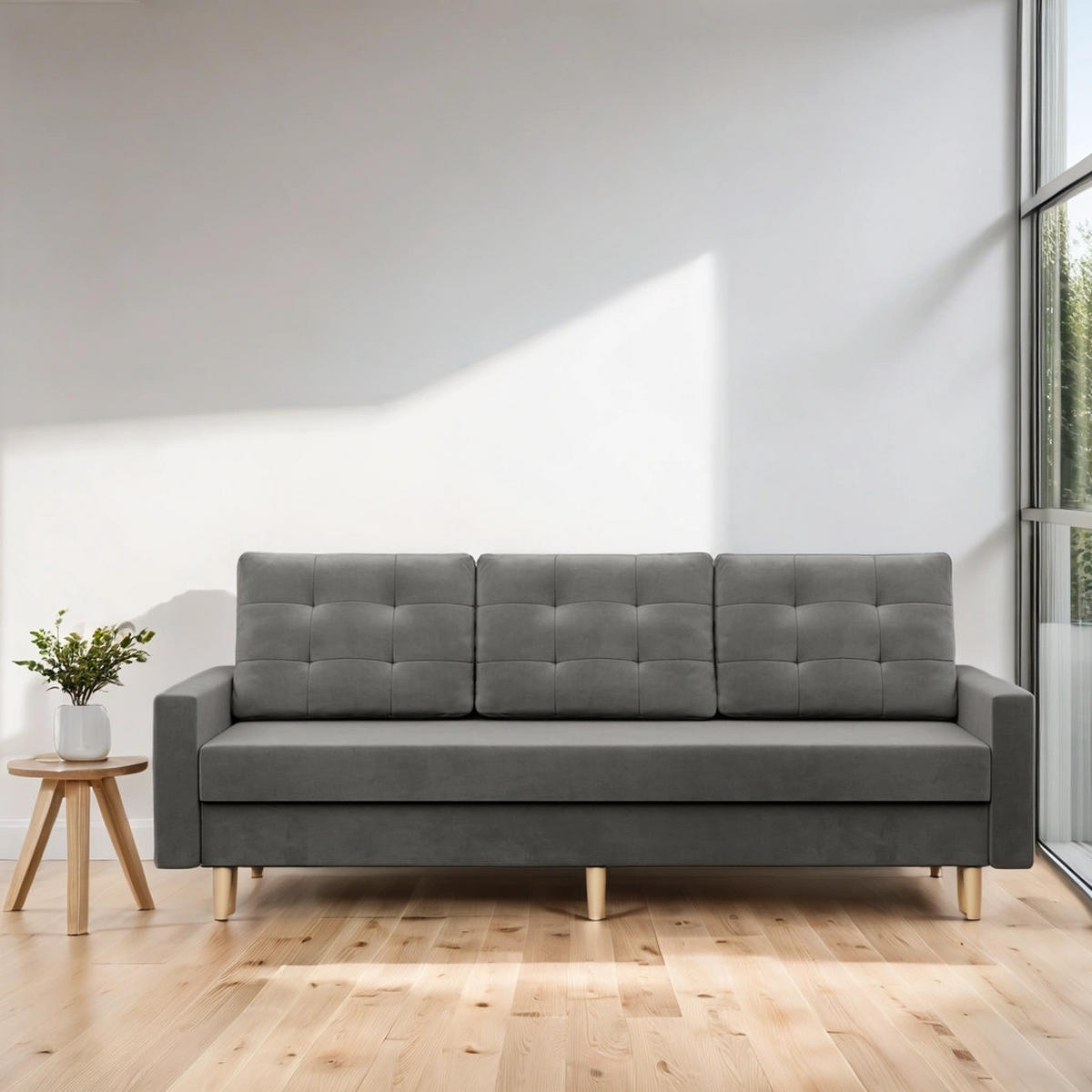 SOFA Blank hellgrau 212/92/92 - Hellgrau, Textil (212/92/92cm) - SIMKAM Furniture