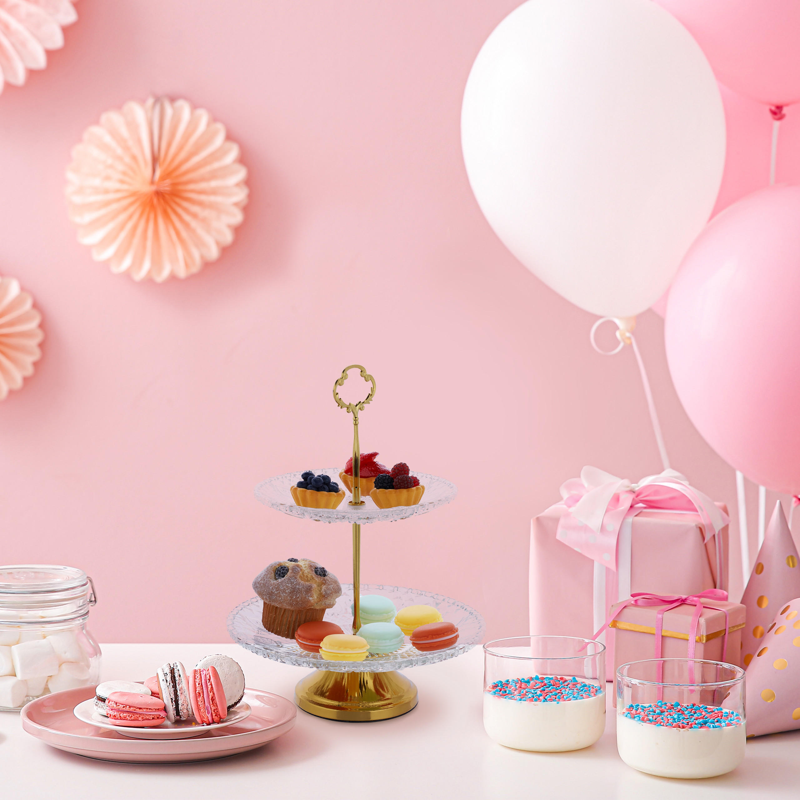 ETAGERE - Transparent, Glas/Metall (23/30cm) - Relaxdays