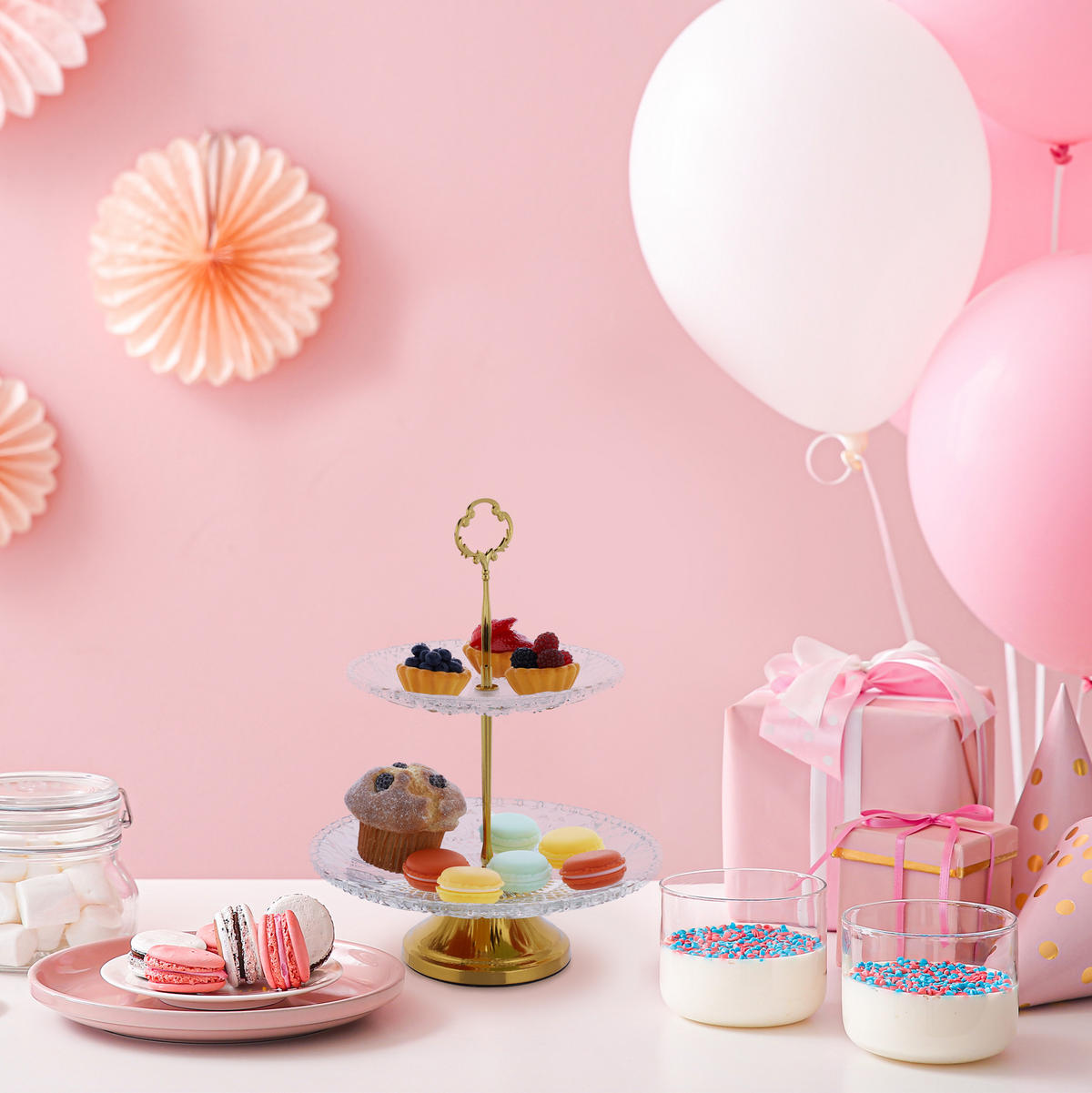 ETAGERE - Transparent, Glas/Metall (23/30cm) - Relaxdays