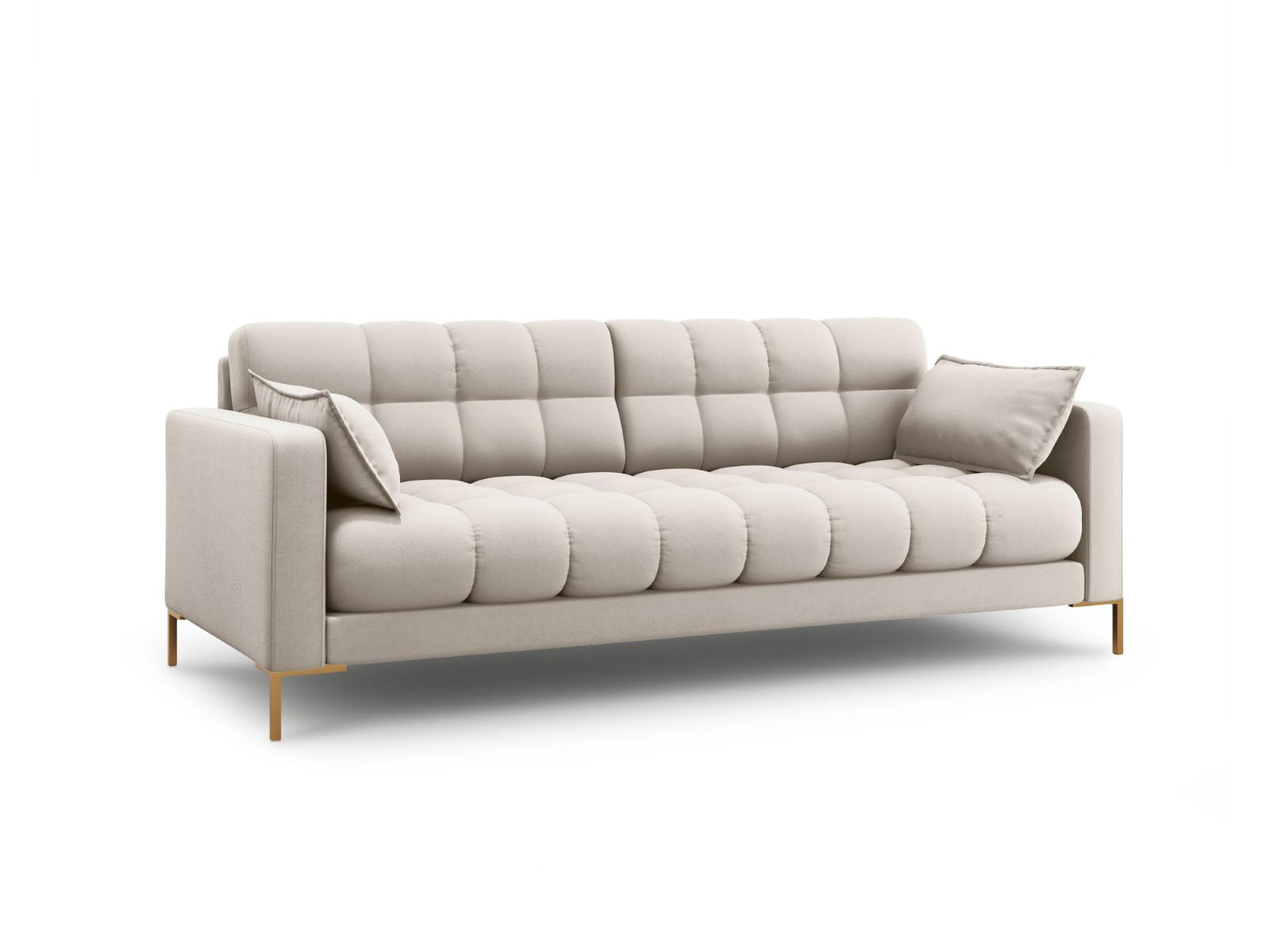 SOFA Mamaia aus strukturiertem Stoff beige 3 Sitzplätze - Beige, Textil (92/75/177cm) - Micadoni